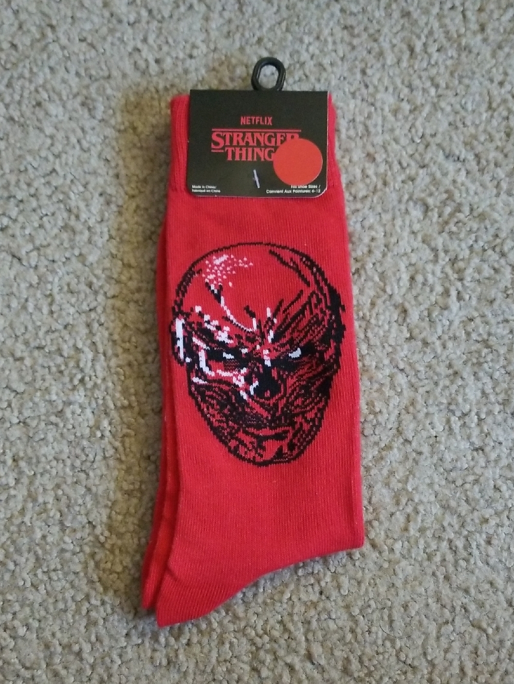 Netflix Stranger Things Vecna Red Crew Socks